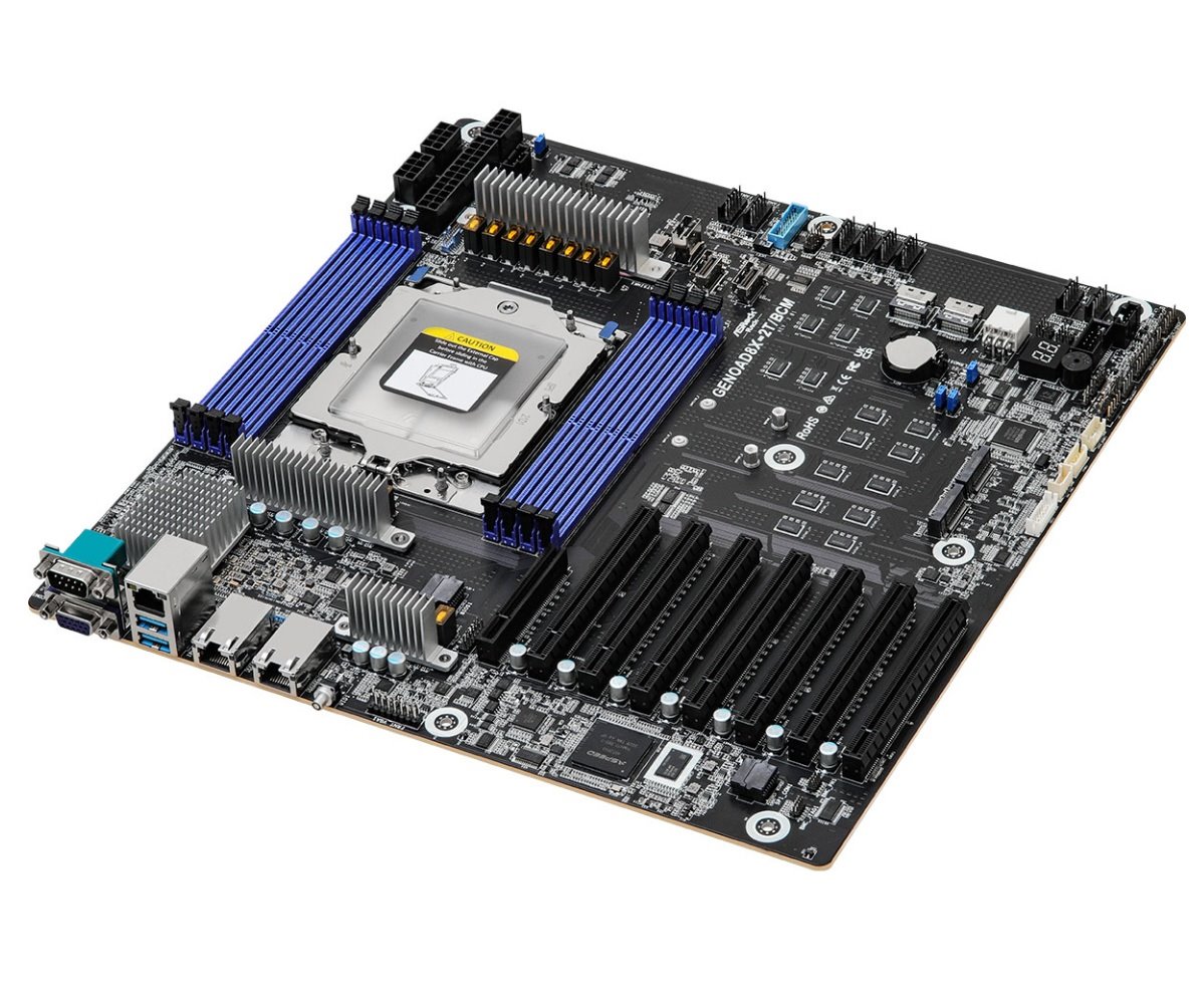 ASRock Rack GENOAD8 1x SP5, 8xDDR5 ECCreg, 16x SATA, 2x M.2(22110,2280), 7x PCIe3, 2x 10Gb LAN, IPMI