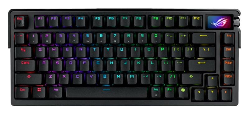 ASUS KB ROG Azoth Extreme (ROG NX Snow / PBT), mechanická, ROG Snow, displej, bezdrátová, BT, USB-C, US