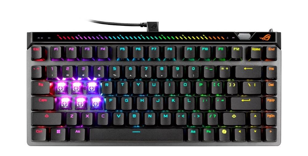 ASUS KB ROG Falchion - US, mechanická, magnetické switche, drátová, high-profile, makro klávesy, podsvícená, černá