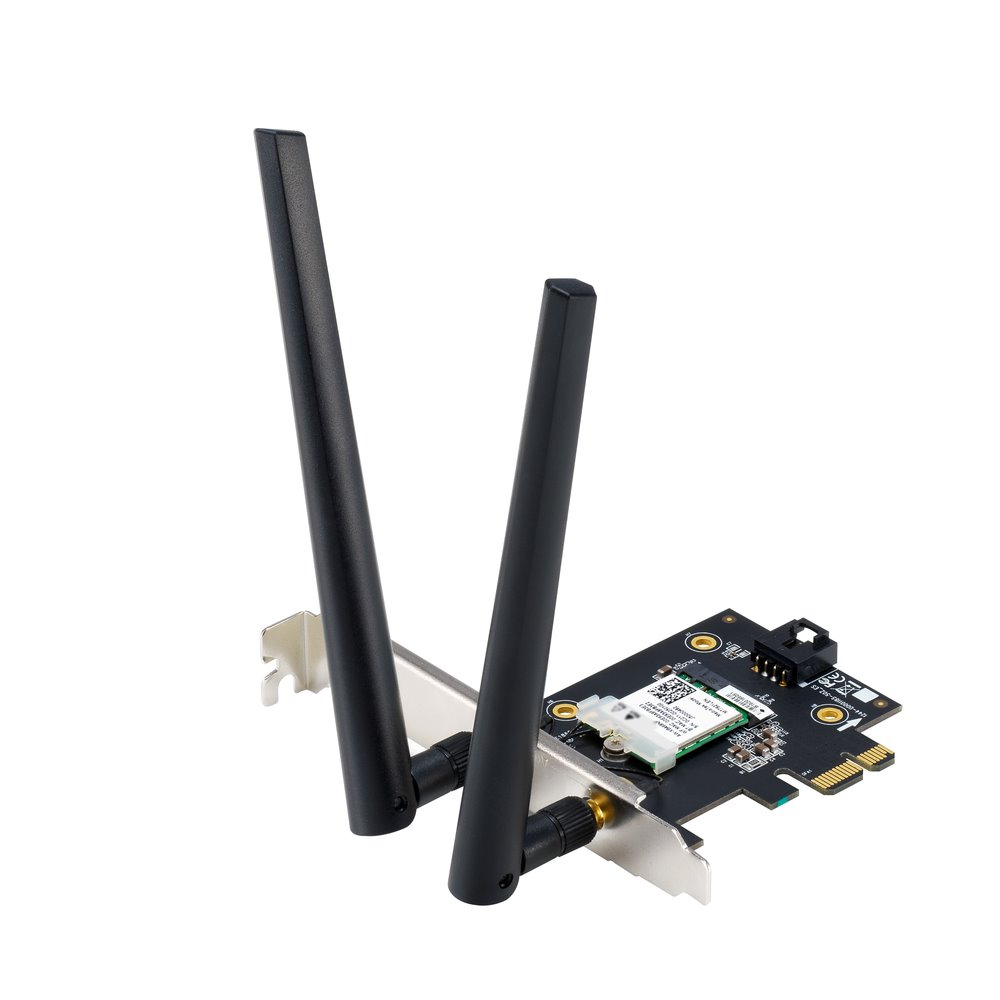 ASUS PCE-AXE5400 Tri-Band Wi-Fi 6E PCIe Adapter AXE5400, Bluetooth 5.2, 2 ext. antény