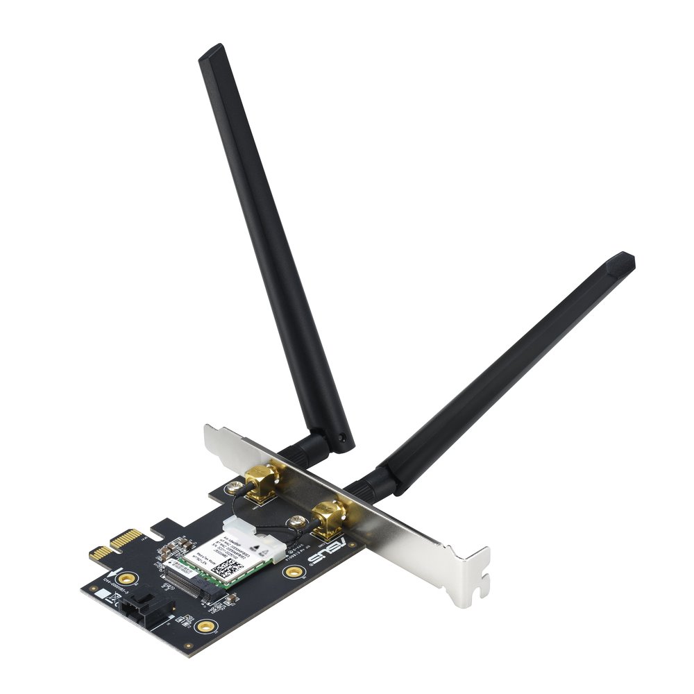 ASUS PCE-AXE5400 Tri-Band Wi-Fi 6E PCIe Adapter AXE5400, Bluetooth 5.2, 2 ext. antény