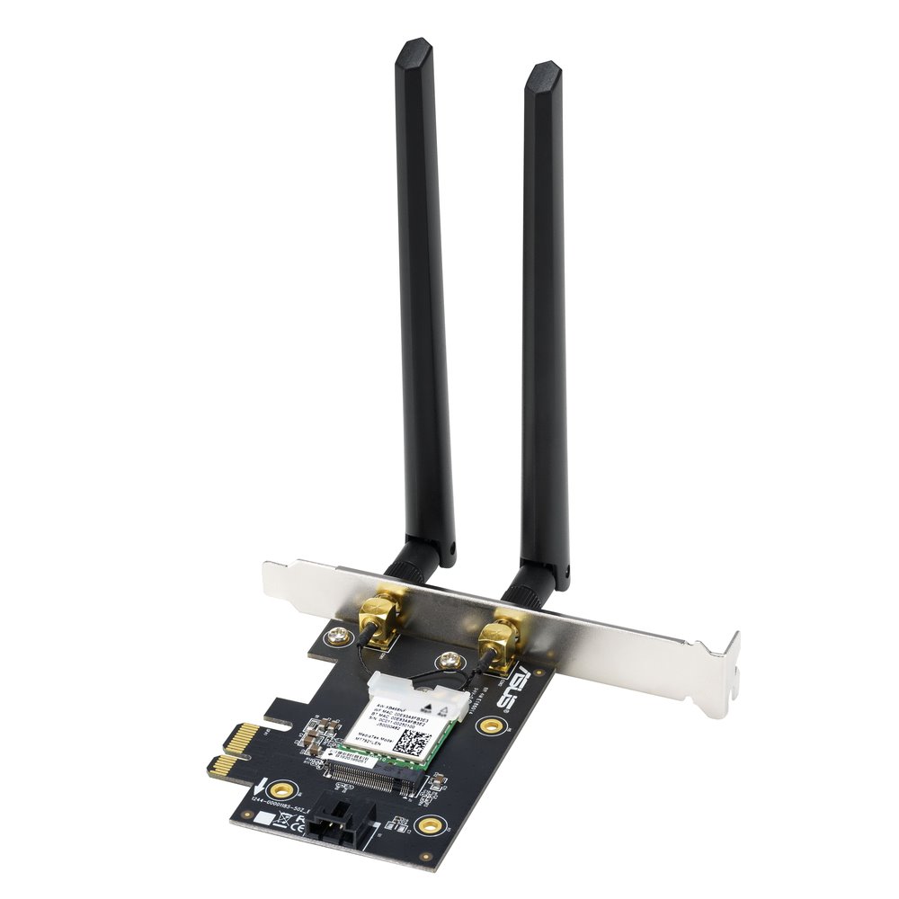 ASUS PCE-AXE5400 Tri-Band Wi-Fi 6E PCIe Adapter AXE5400, Bluetooth 5.2, 2 ext. antény