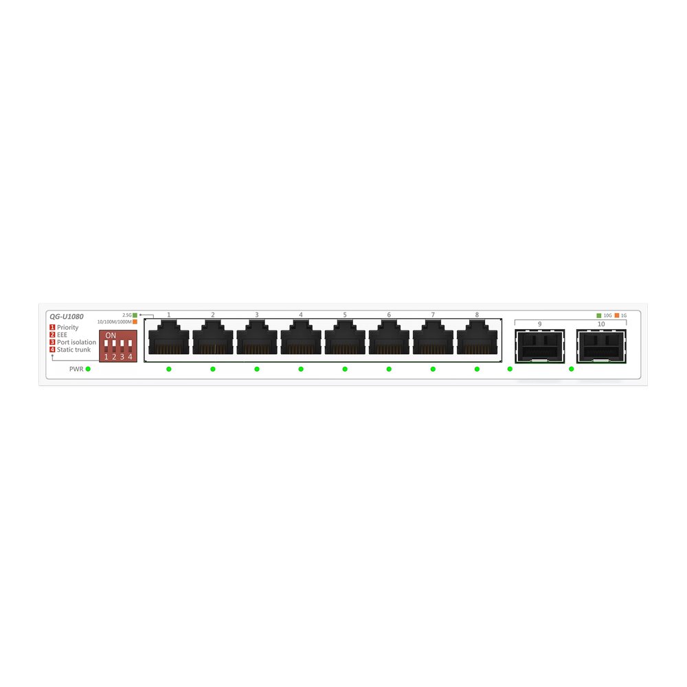 ASUS QG-U1080 neřízený switch, 8×2.5Gb Ethernet, 2×10G SFP+, fanless