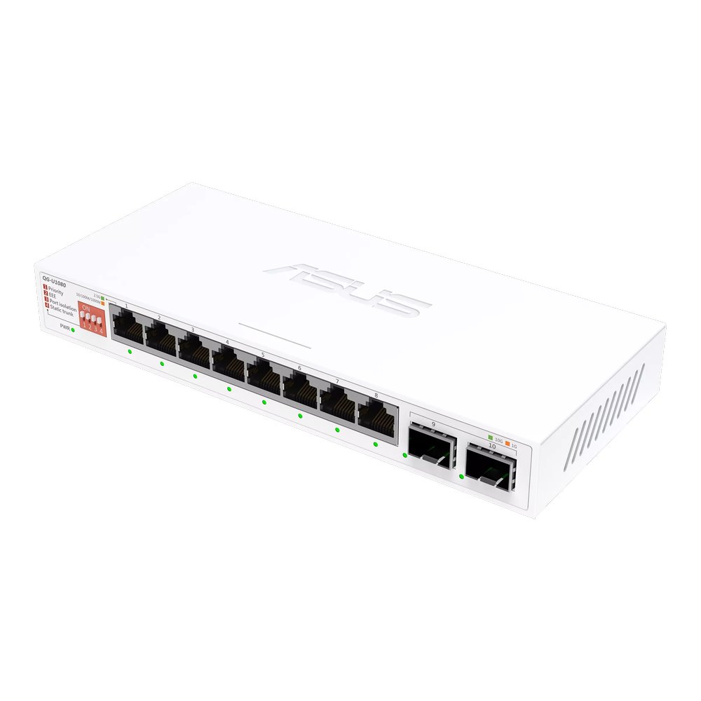 ASUS QG-U1080 neřízený switch, 8×2.5Gb Ethernet, 2×10G SFP+, fanless