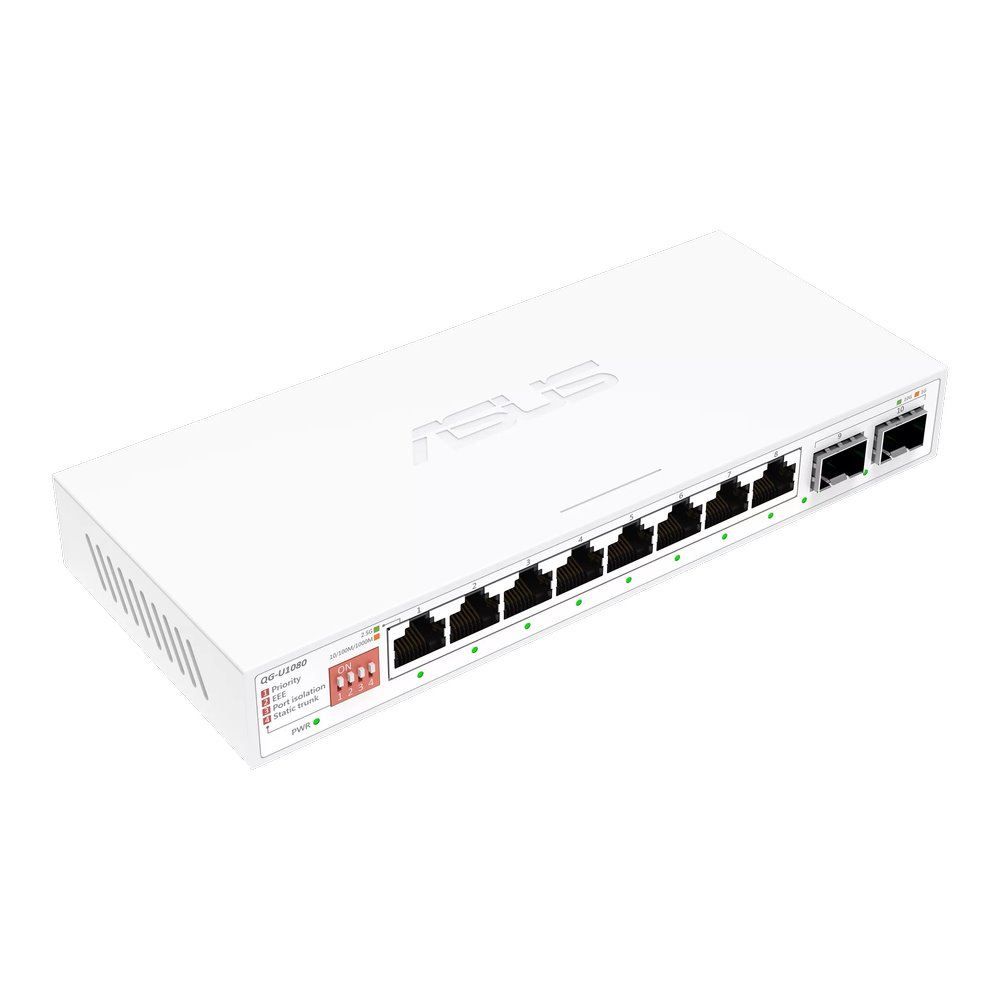 ASUS QG-U1080 neřízený switch, 8×2.5Gb Ethernet, 2×10G SFP+, fanless