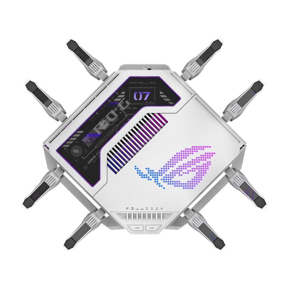 ASUS ROG Rapture GT-BE19000AI Tri-Band AI Gaming Wi-Fi 7 Router BE19000, 8 int., 2×10G, 4×2.5G, USB 3.0