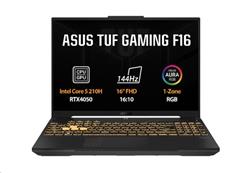 ASUS TUF Gaming F16 FX607VU-RL032W, i5-210H, 16.0˝ 1920x1200 WUXGA, RTX4050/6GB, 16GB, SSD 1TB, W11H