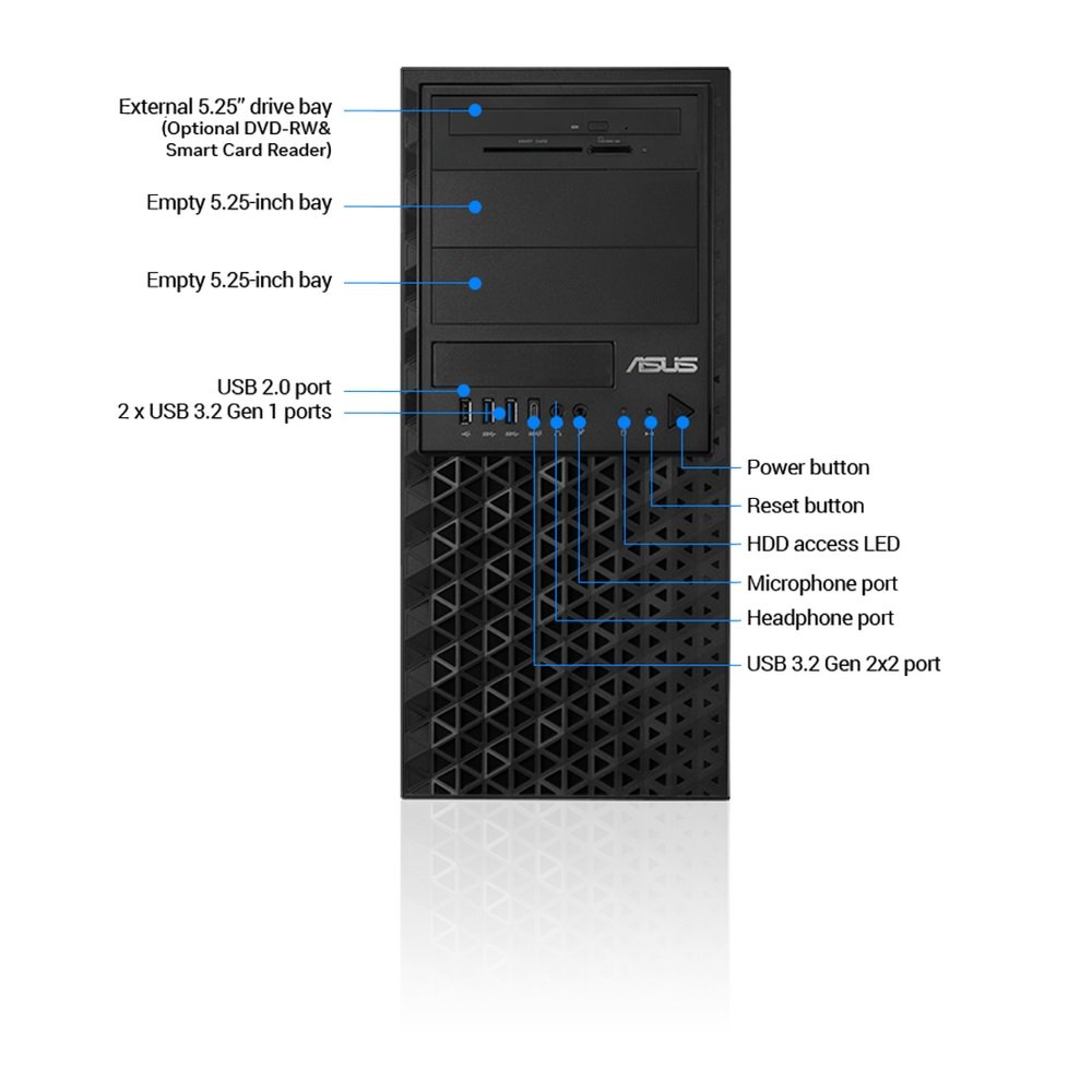 ASUS WS EC E500 G9, LGA1700, 4xDDR5, 4xPCIe, 1x2.5"/3x3.5", 3xM.2, 2x2.5Gb LAN, 750W, Tower 3U