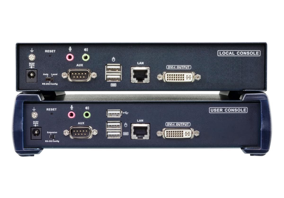 ATEN Zařízení pro ovládání DVI KVM OverNet, rack, RS-232, více počítačů, více ovládacích míst