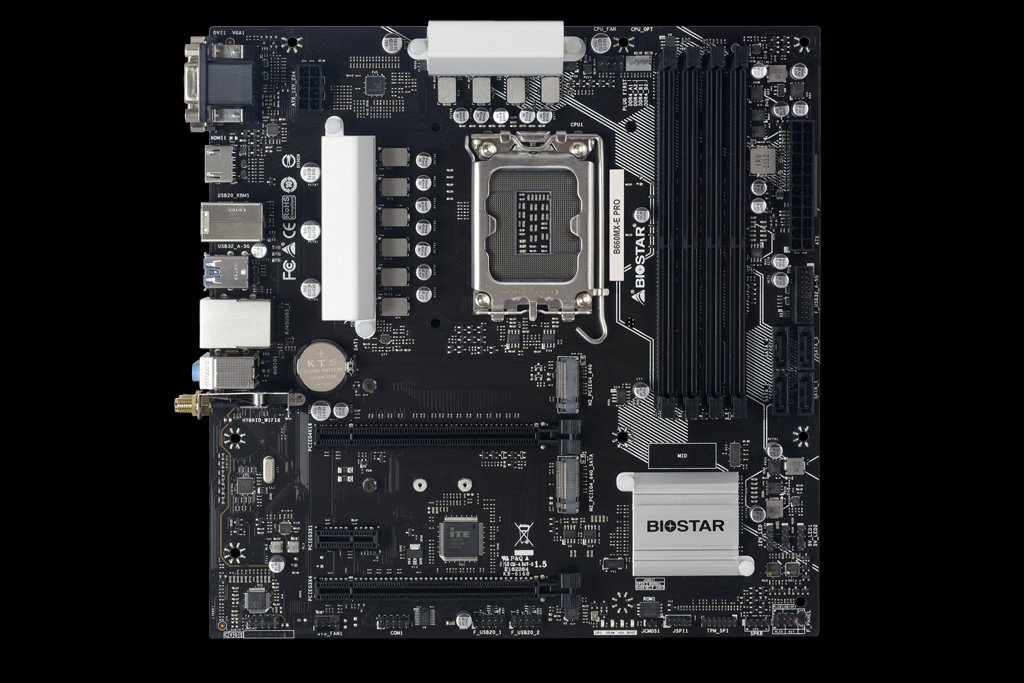 BIOSTAR MB B660 LGA1700 4xDDR4, HDMI DVI VGA 4xSATA, 2xM.2 PCIe 4.0, Support WiFi Micro ATX