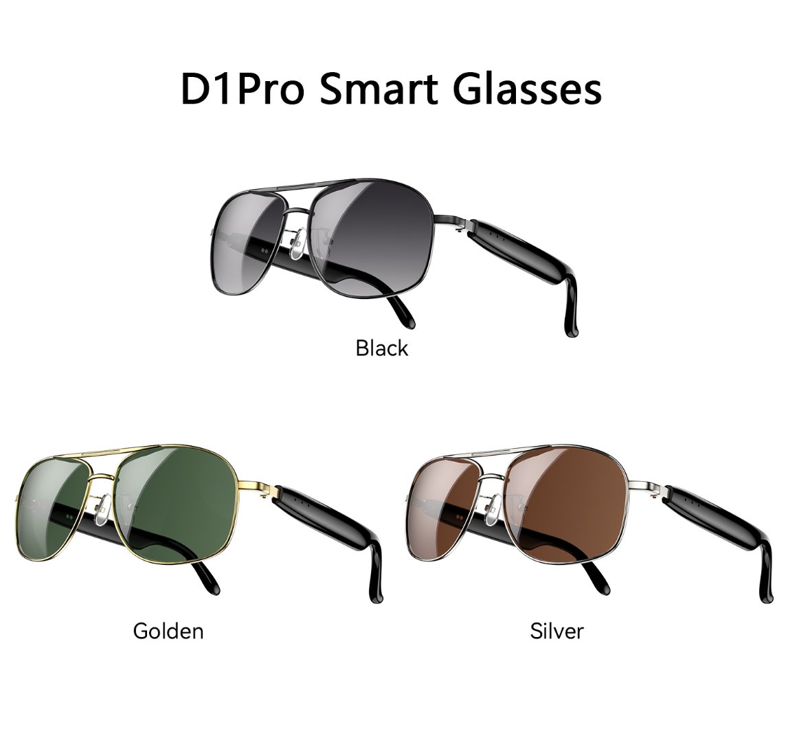 BLACKVIEW brýle D1 Pro,AB5756C 113Kb+1MB 105+105mAh BT 6.0,IP54,Voice assistant control Smart Eyewear 145x44x140mm,Black