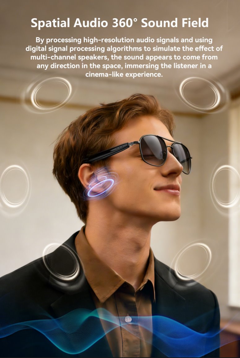 BLACKVIEW brýle D1 Pro,AB5756C 113Kb+1MB 105+105mAh BT 6.0,IP54,Voice assistant control Smart Eyewear 145x44x140mm,Golde