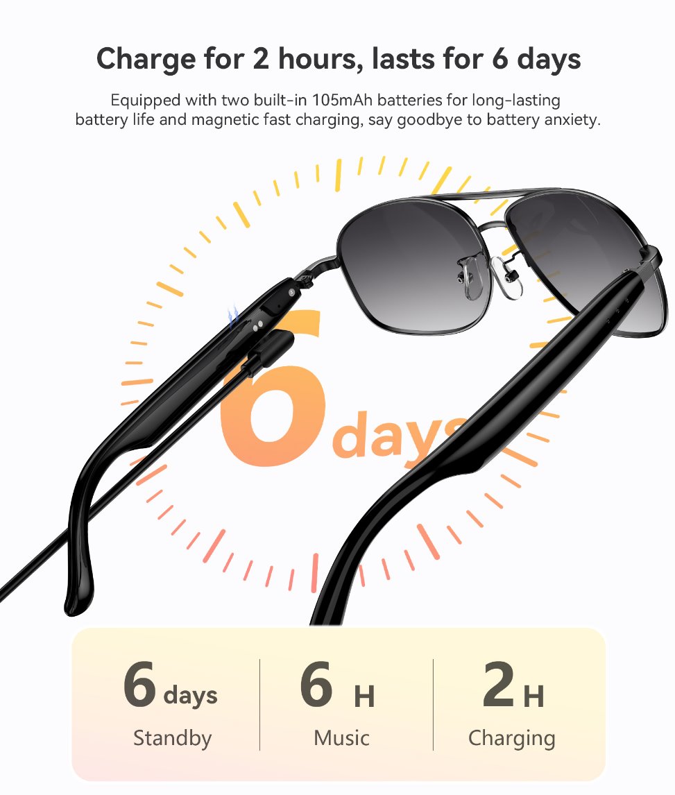 BLACKVIEW brýle D1 Pro,AB5756C 113Kb+1MB 105+105mAh BT 6.0,IP54,Voice assistant control Smart Eyewear 145x44x140mm,Golde