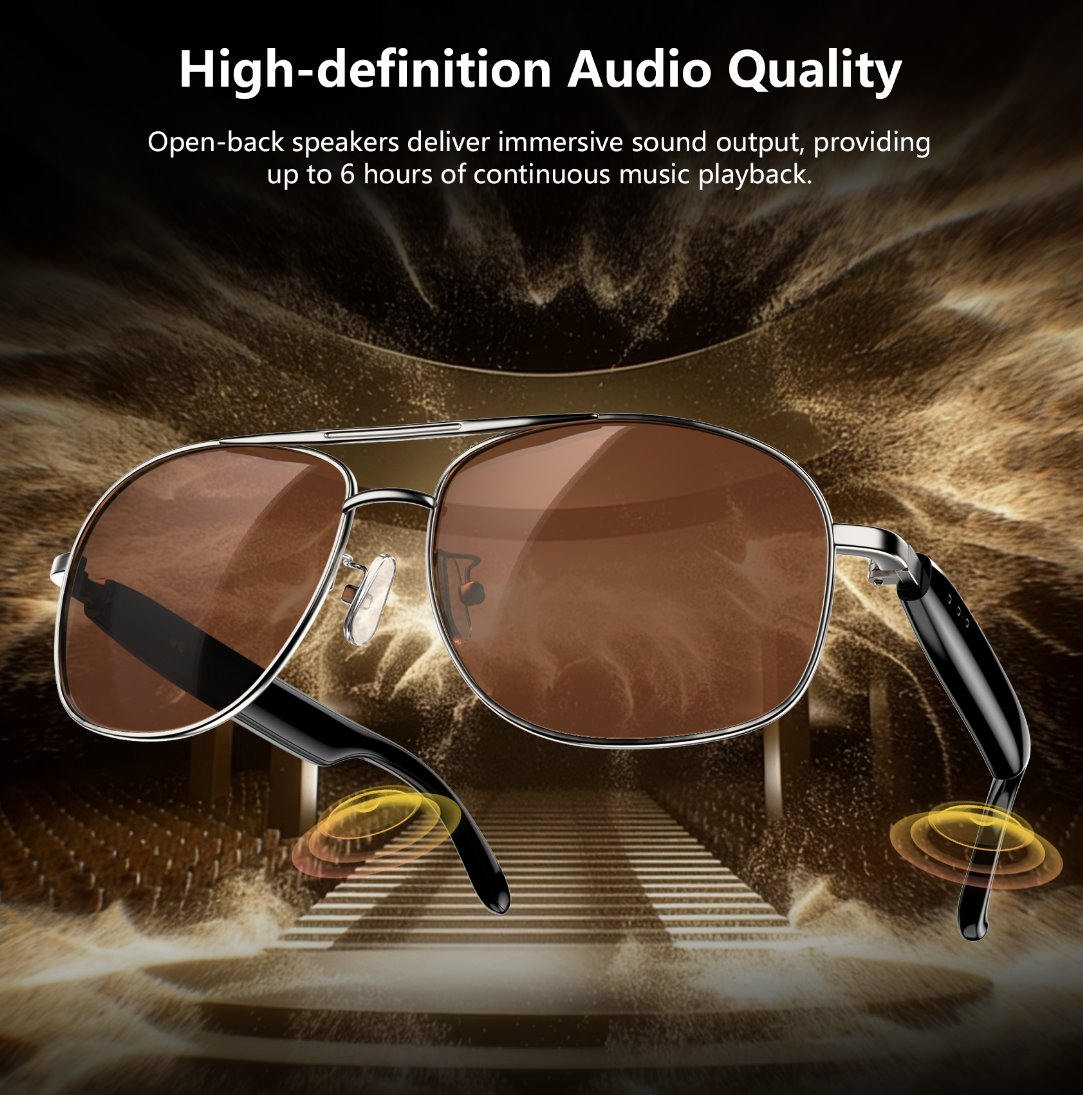 BLACKVIEW brýle D1 Pro,AB5756C 113Kb+1MB 105+105mAh BT 6.0,IP54,Voice assistant control Smart Eyewear 145x44x140mm,Silve