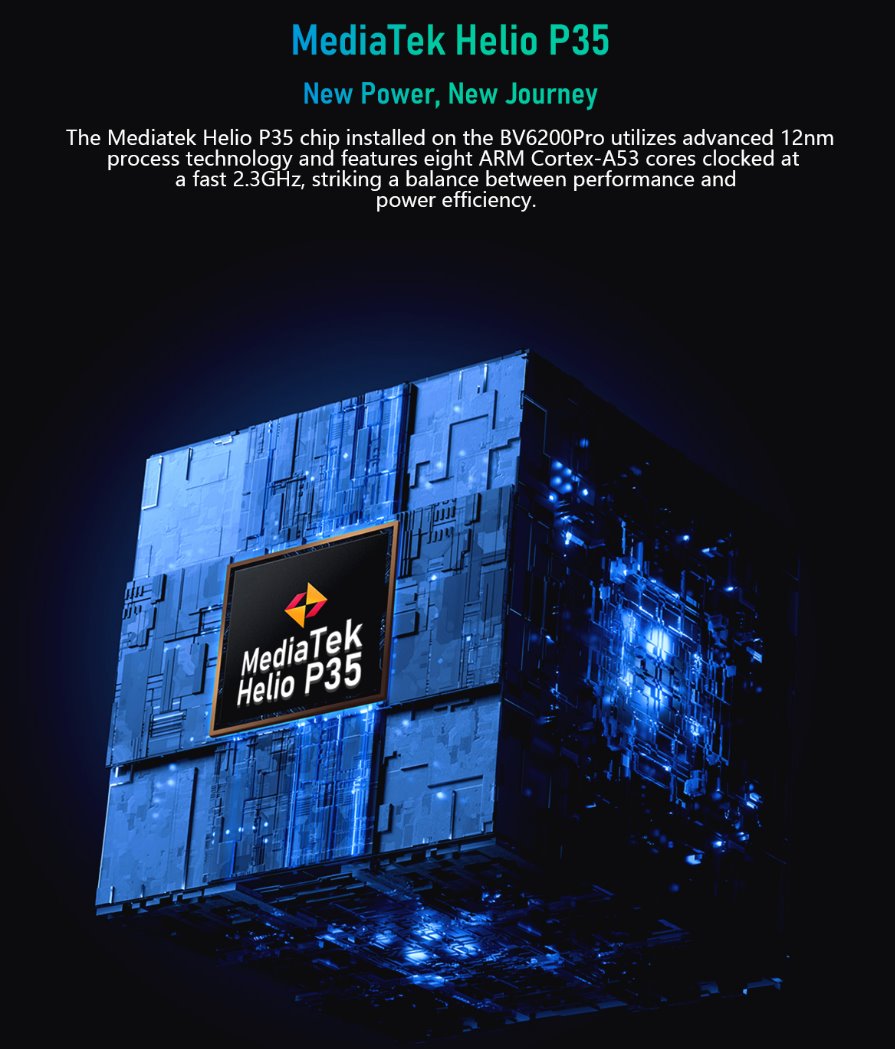 BLACKVIEW BV6200Pro 6.56" HD+ Helip P35 (Octacore 2.3Ghz) 6GB+128GB DS TF Card (1Tb Max) CAM 8+13+0.3MP 13000mAh IP68&IP
