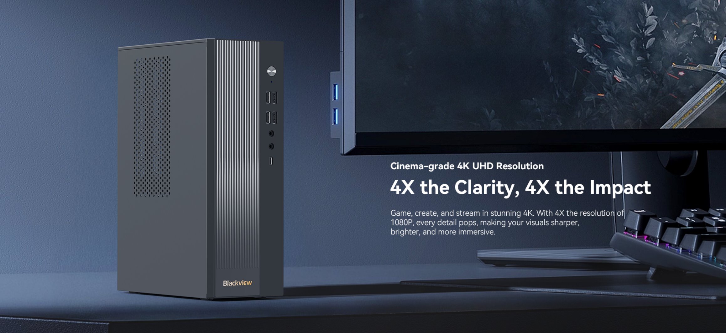 BLACKVIEW Desktop NEX60 i5-210H 4.8HGz 16/512GB,WiFi6,BT5.2,1xUSB-C,RJ45,8xUSB,1xVGA,1xDP1.4,1xHDMI 2.0,2x3.5mm,Win11Pro