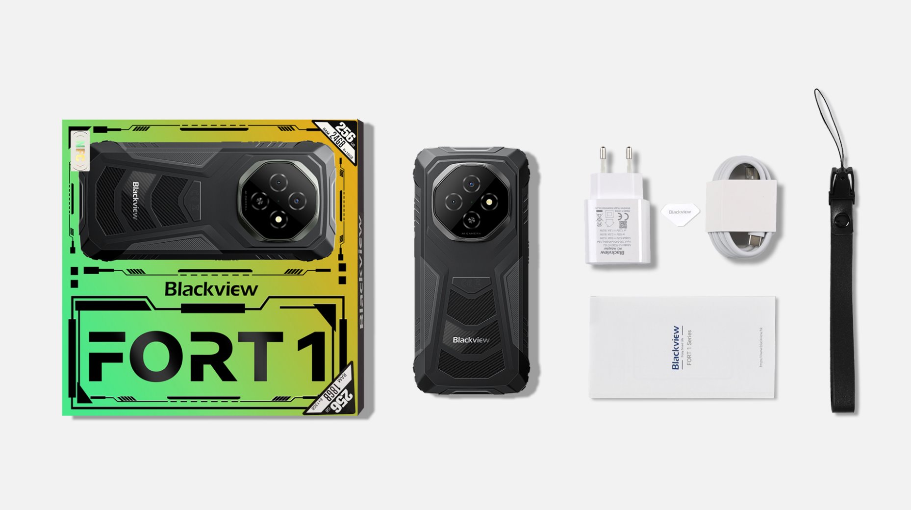 BLACKVIEW FORT1 LTE 6.56" BLACK,HD+ 1612x720,6+256GB,T615 Octa-Core 1.8GHz,8MP/16+2MP,NFC,10000mAh,Android 15