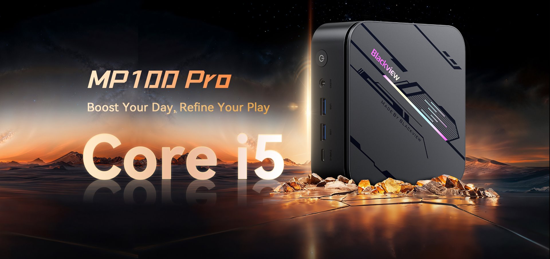 BLACKVIEW PC miniPC MP300 i5-210H 4.8GHz,16GB/512GB,WiFi6,BT 5.2,LAN RJ45,4xUSB3.2 Gen1,2xHDMI 2.0,Win11Pro,Black