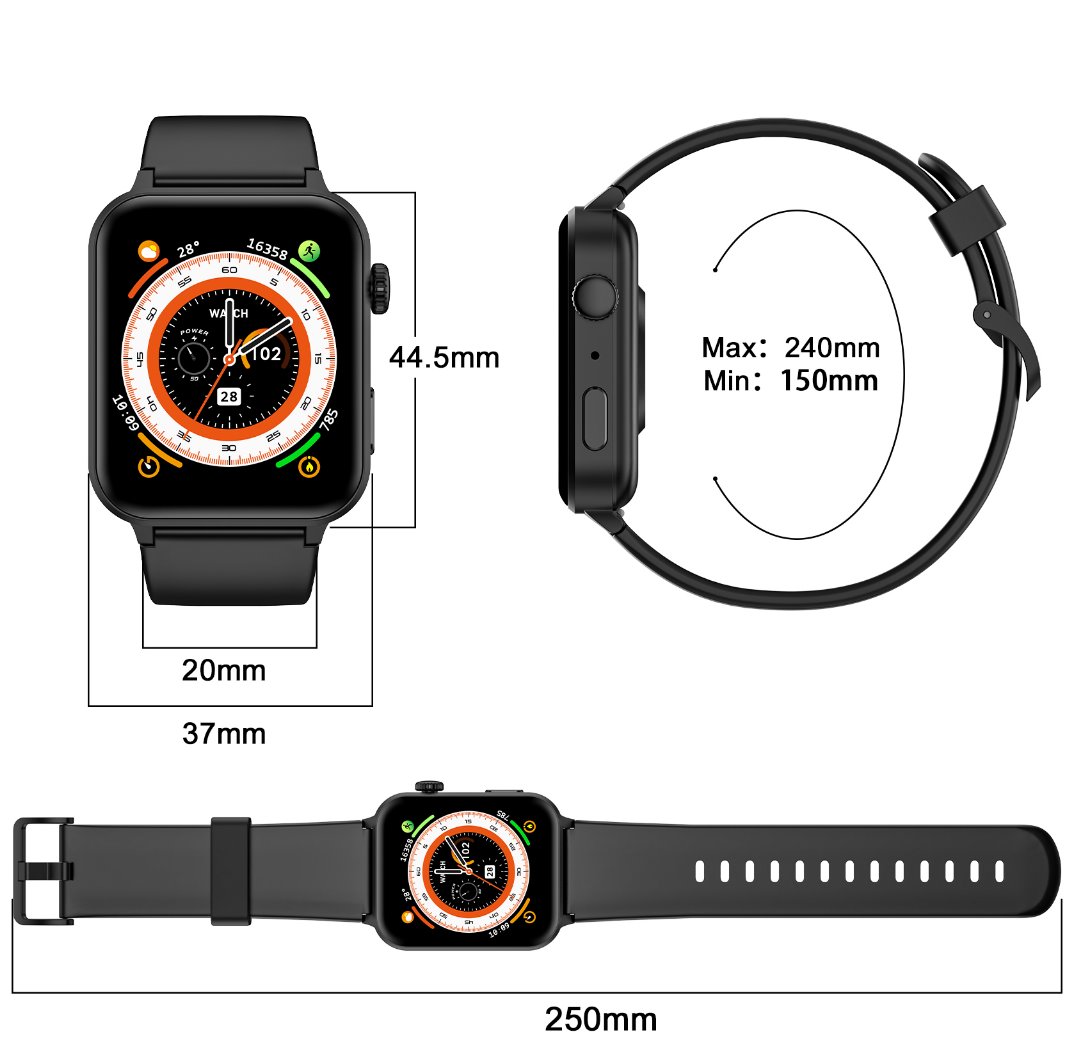 BLACKVIEW R30 Pro Fitness Smartwatch, 1.83-inch HD,220mAh Battery, 24-hour SpO2 Detection + Heart Rate Monitoring, Monit