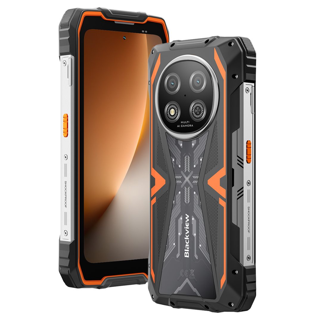 BLACKVIEW Rugged ROCK 2 5G 6.67" ORANGE,HD+ 1640x720,12+256GB,T8100 Octa-Core 2.2GHz,13MP/16MP,NFC,15000mAh,Android 16