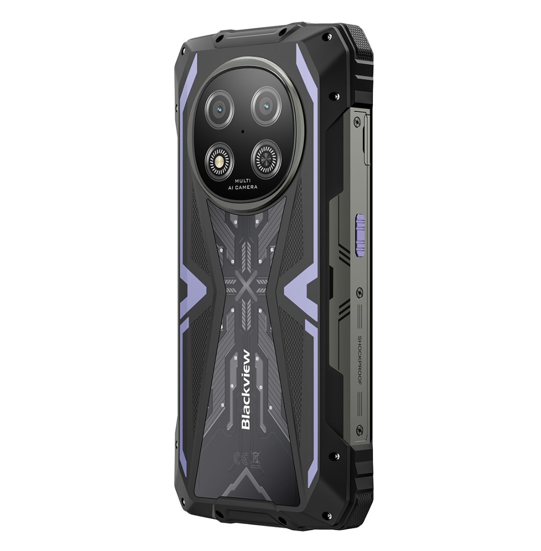 BLACKVIEW Rugged ROCK 2 5G 6.67" PURPLE,HD+ 1640x720,12+256GB,T8100 Octa-Core 2.2GHz,13MP/16MP,NFC,15000mAh,Android 16