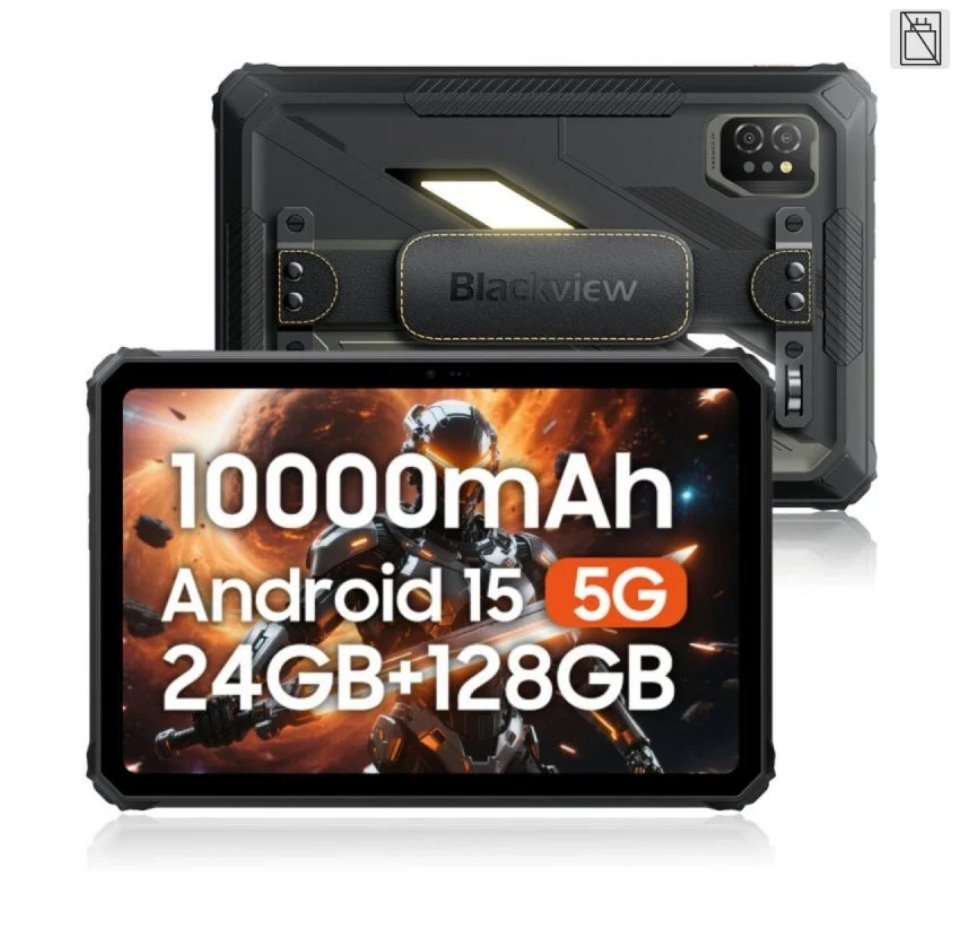 BLACKVIEW Rugged Tab Active 7 LTE 8GB/128GB 11",BLACK,Helio G81 Octa-core 2.0GHz,13MP/16MP+20MP,Night vision,Android 15