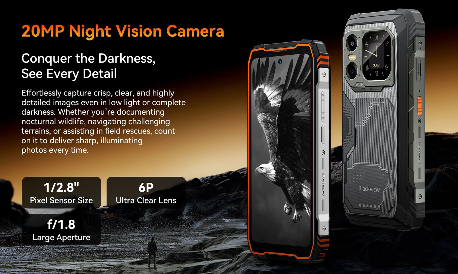 BLACKVIEW Rugged XPLORE 1 WT 5G Rugged 6.78",FHD 2460x1080,12+256GB,Octa-core 2.4Ghz,50+64MP+20MP,Night,20000mAh,Andr 15