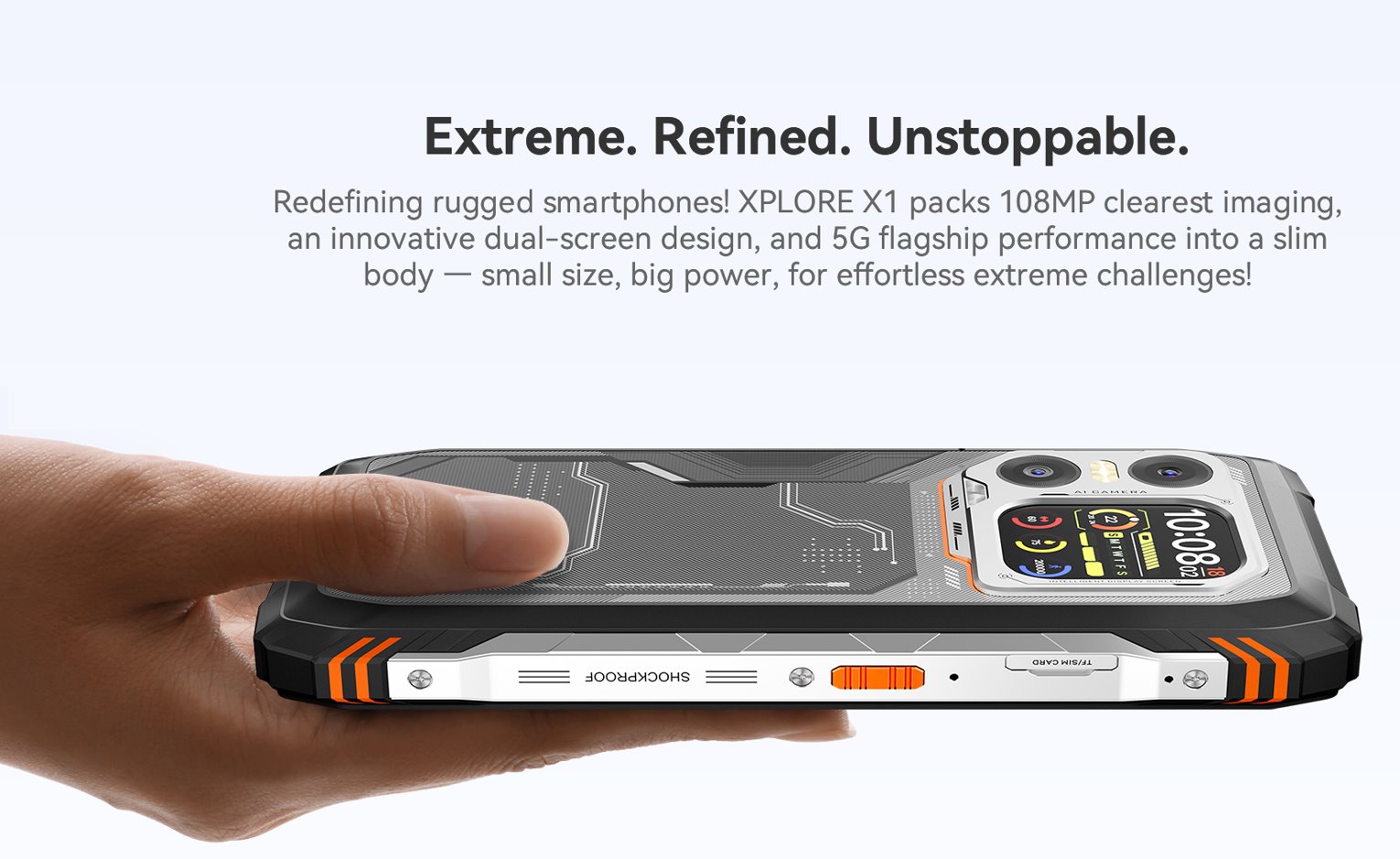 BLACKVIEW Rugged XPLORE 1X 5G Rugged 6.78",FHD 2460x1080,12+256GB,Octa-core 2.4Ghz,50+64MP+20MP,Night,20000mAh,Andr 15