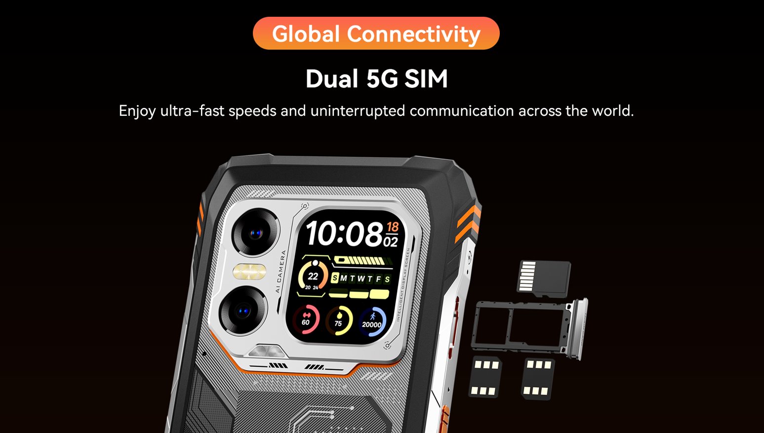 BLACKVIEW Rugged XPLORE 1X 5G Rugged 6.78",FHD 2460x1080,12+256GB,Octa-core 2.4Ghz,50+64MP+20MP,Night,20000mAh,Andr 15