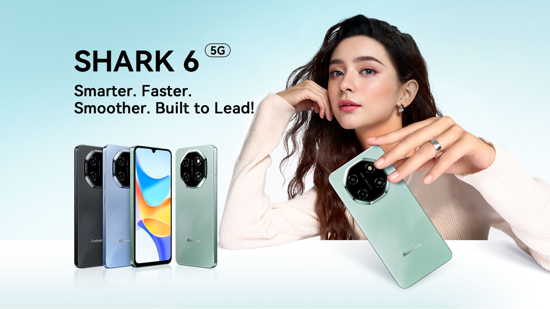 BLACKVIEW SHARK 6 5G 6.88" MINT,FHD 1640x720,4+128GB,T8100 octa-core up to 2.2GHz,13MP/8MP&16+2MP,5000mAh,Android 15