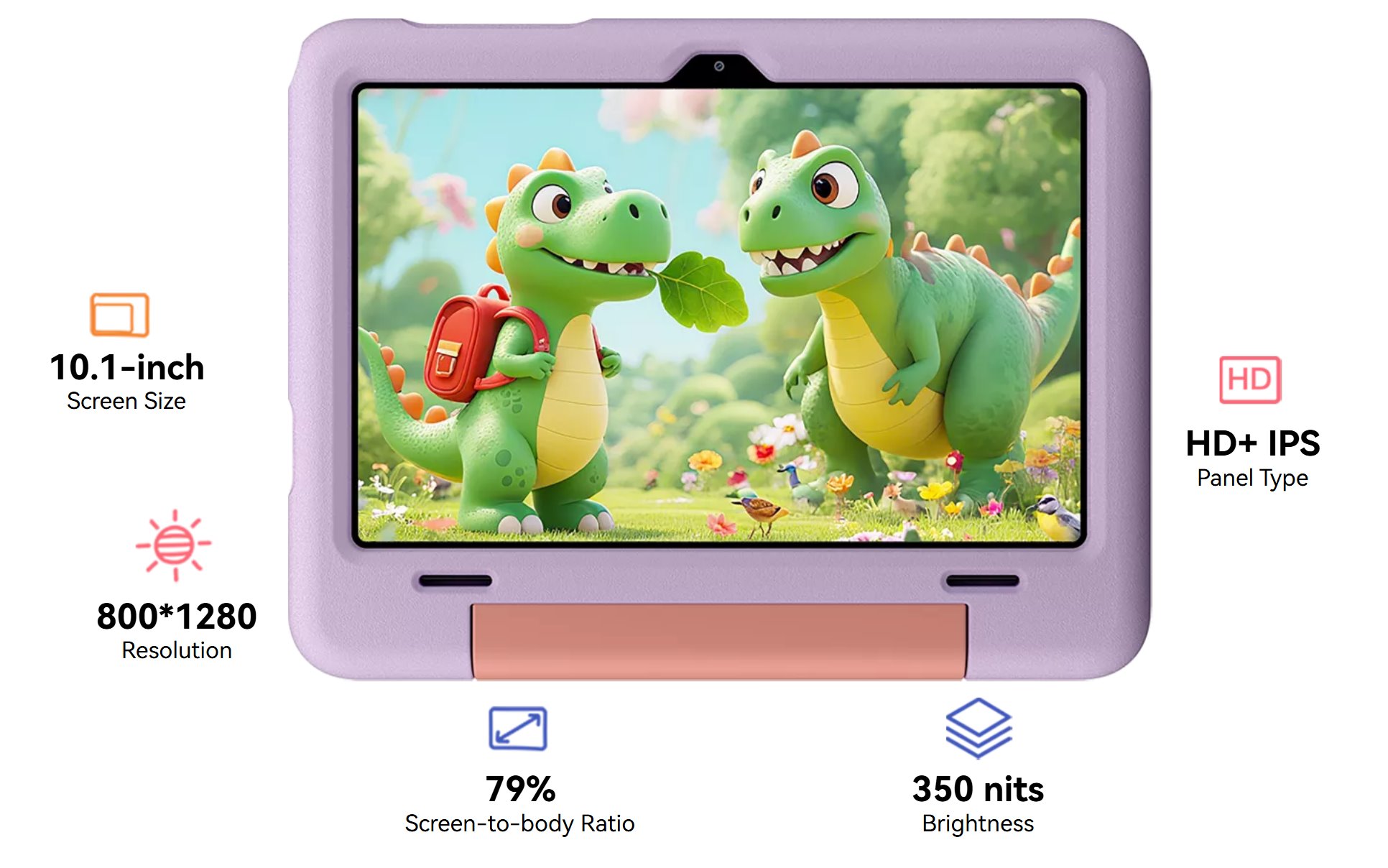 BLACKVIEW Tab 20 Kids PURPLE WiFi 10.1-inch 800x1280 HD 60Hz Unisoc Tiger T310 2Hz 4GB + 64GB 6600mAh Cam 5MP/8MP WiFi5