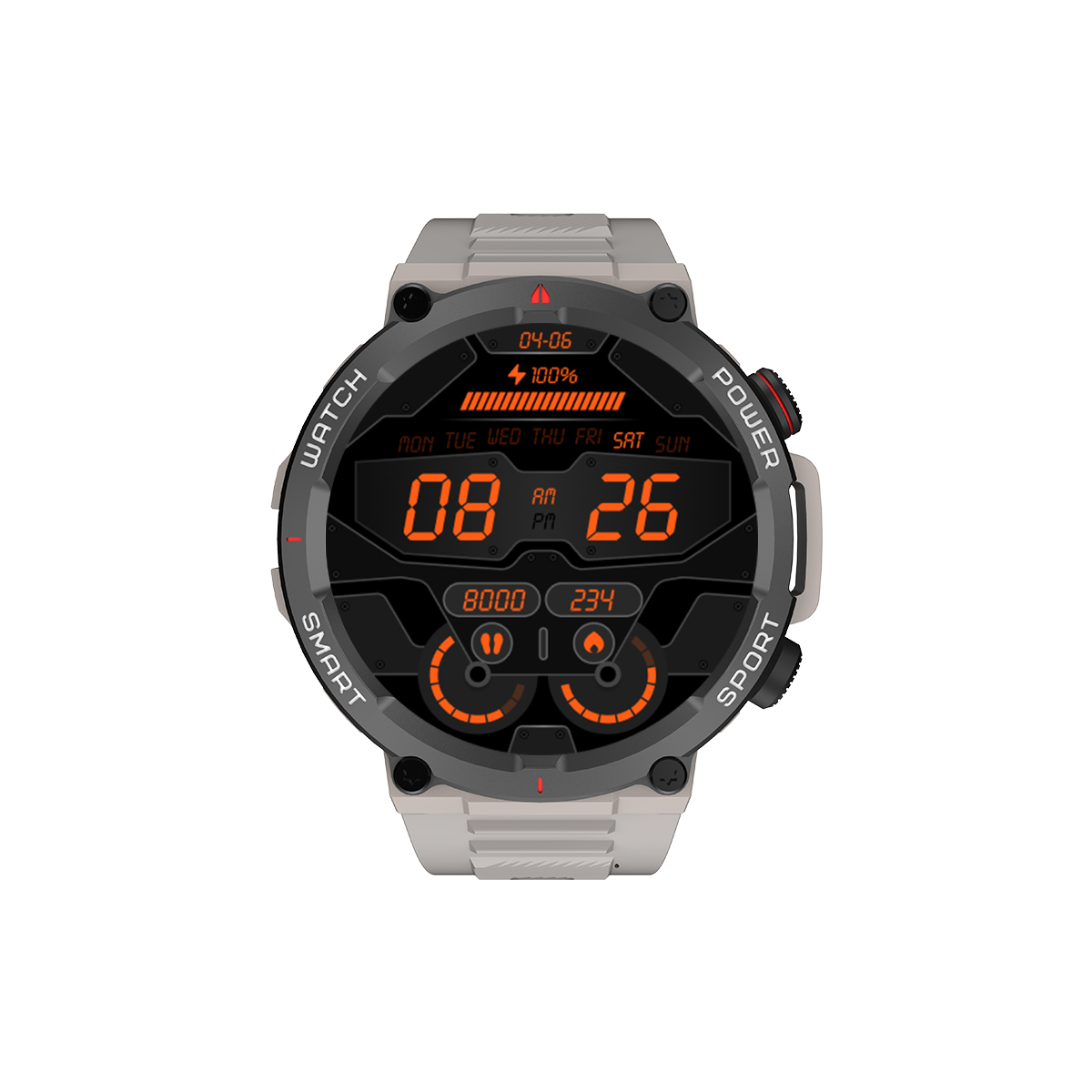BLACKVIEW W50 Khaki, 1.39-inch HD LCD 360x360, 370mAh Battery, 24-hour SpO2 Detection + Heart Rate Monitoring, Calls and