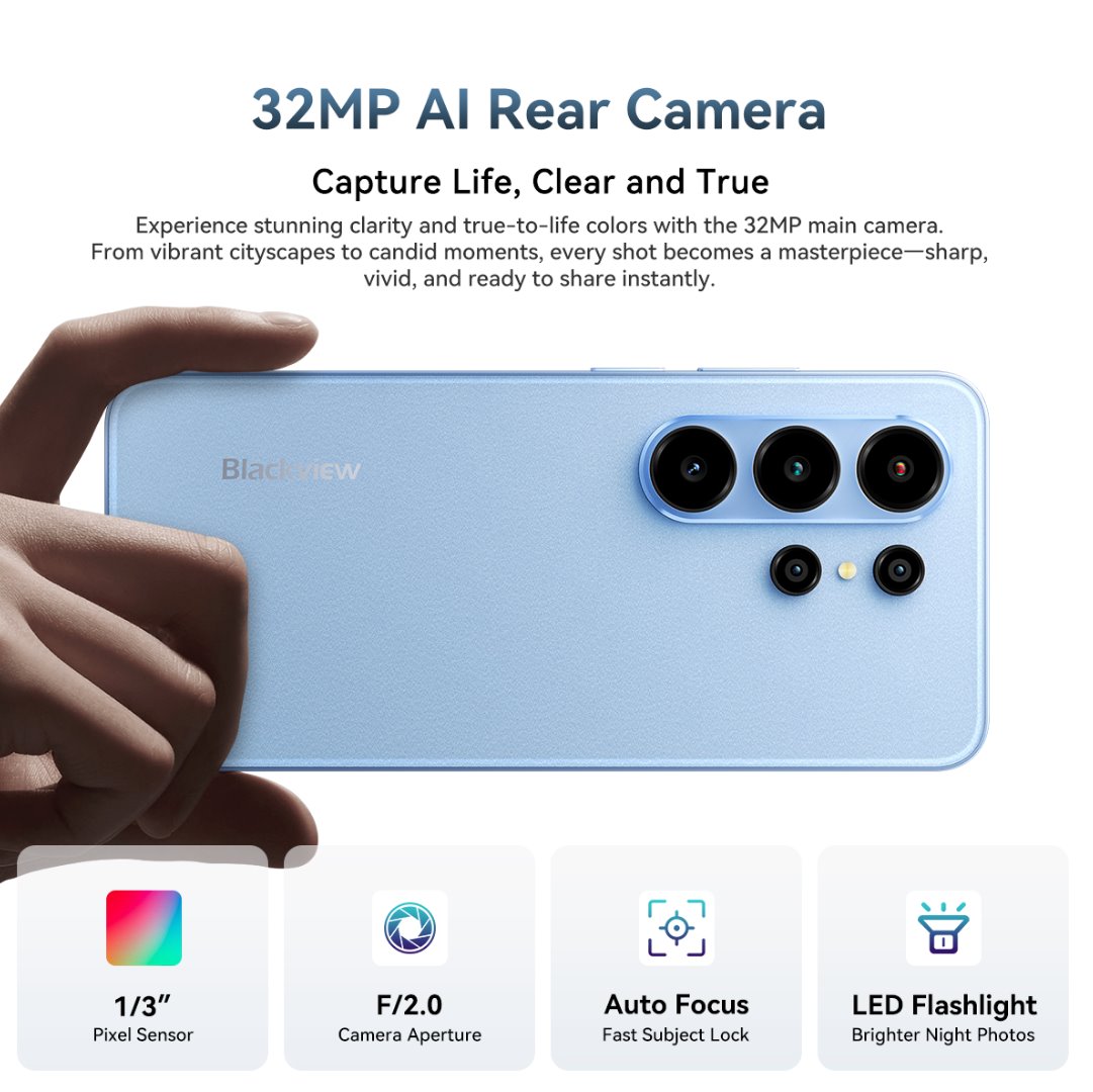 BLACKVIEW WAVE 10 LTE 6.88" BLUE,HD IPS 720x1640,8+128GB,UMS9230E Octa Core 1.6GHz,13MP/32MP,FaceID,5000mAh,Android 16