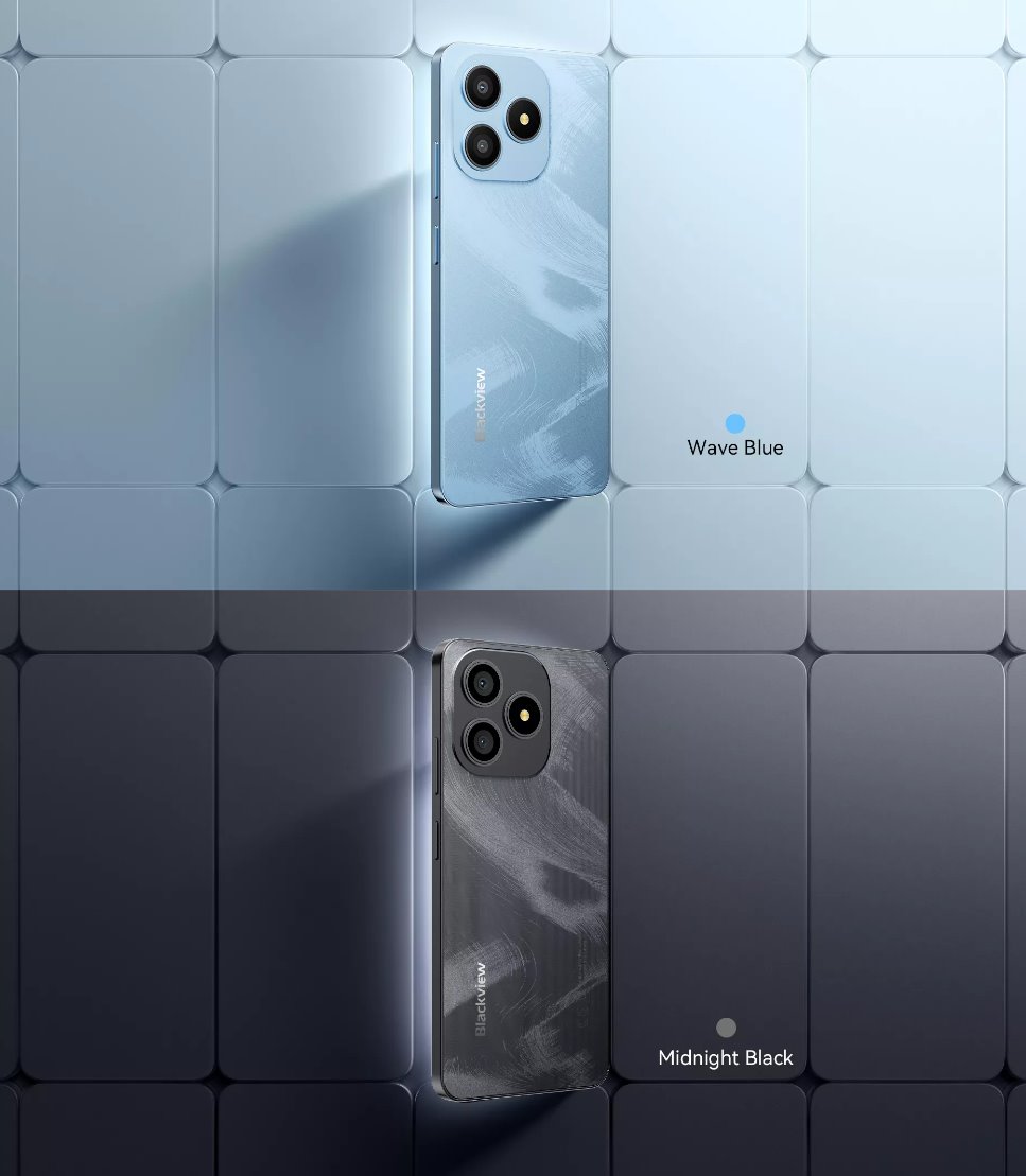 BLACKVIEW WAVE 9C LTE 6.56" RIPPLE BLUE,HD IPS 720x1612,4+64GB, T603 Octa Core 1.6GHz,8MP/13MP,5000mAh,Android 15