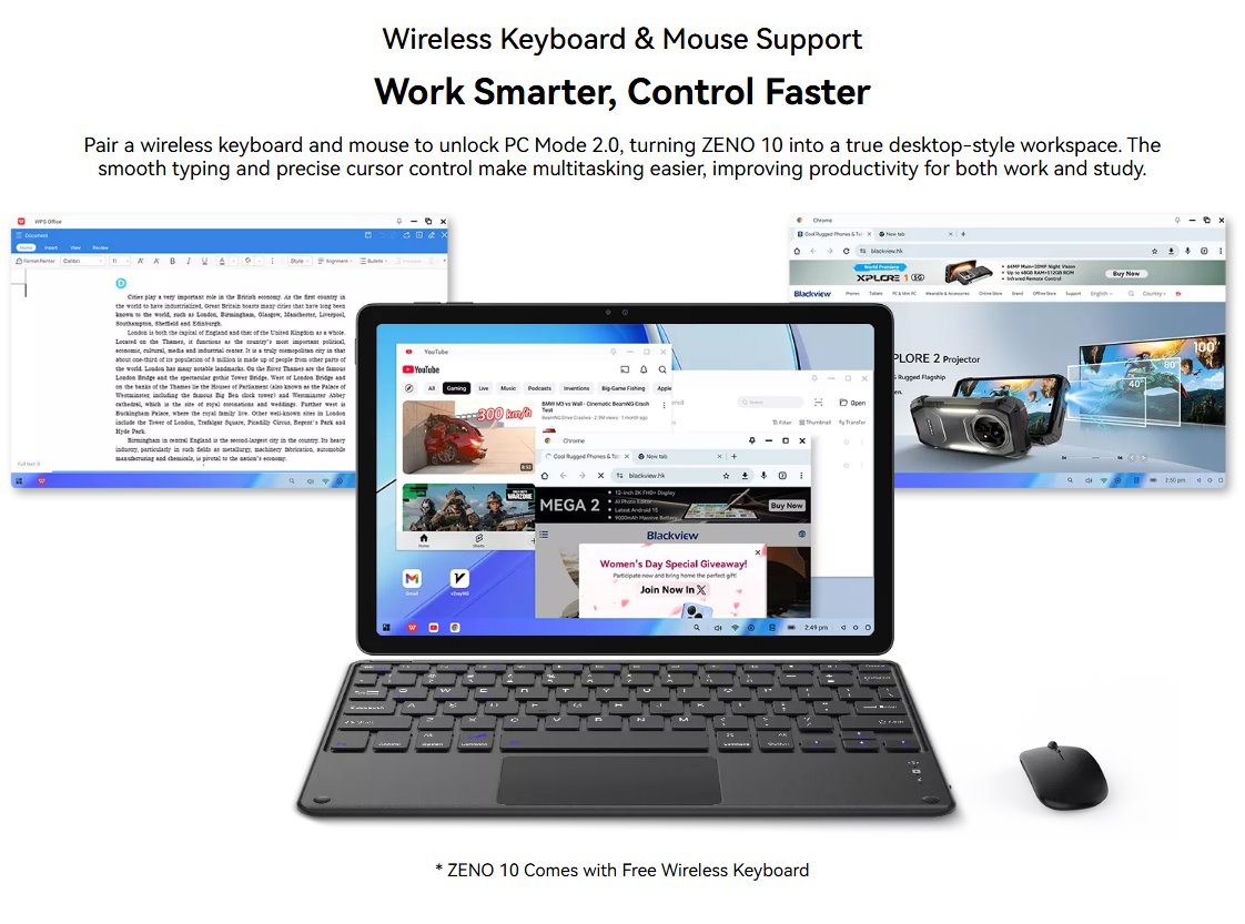 BLACKVIEW Zeno 10 5G SET 8GB/256GB 11",BLACK,IPS 1920x1080,Unisoc T765 Octa 2.3GHz,13MP/16MP camera,8800mAh,Andr 15