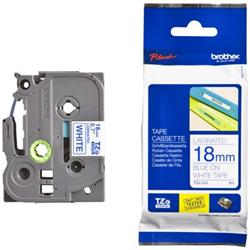 Brother TZe-243, kazeta 18mm, bílá/modrá