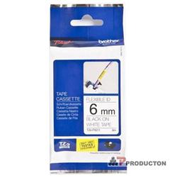 Brother TZe-FX211, páska 6mm, bílá/černá laminovaná