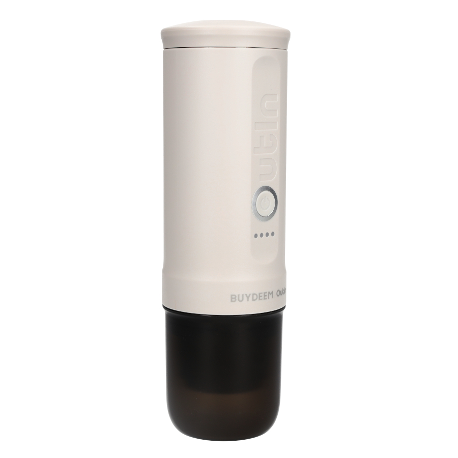 BUYDEEM Přenosné espresso Outin Nano - ovesná bílá, 80 ml, 20 bar, 92°C ohřátí vody, mletá káva nebo kapsle