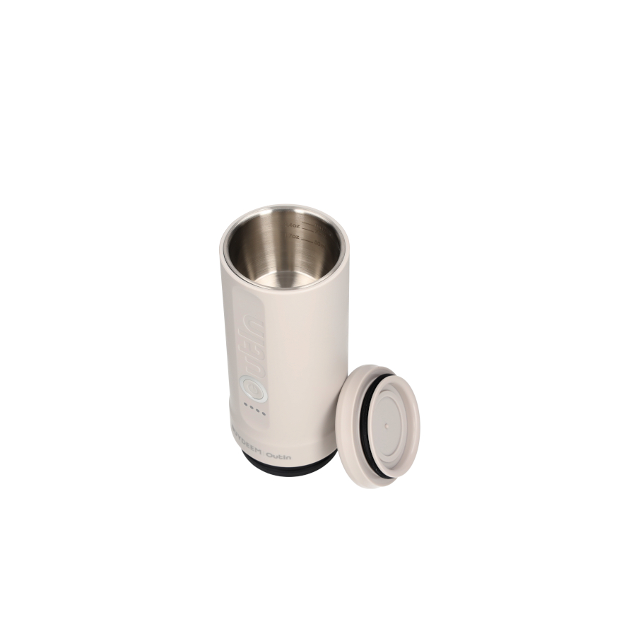 BUYDEEM Přenosné espresso Outin Nano - ovesná bílá, 80 ml, 20 bar, 92°C ohřátí vody, mletá káva nebo kapsle