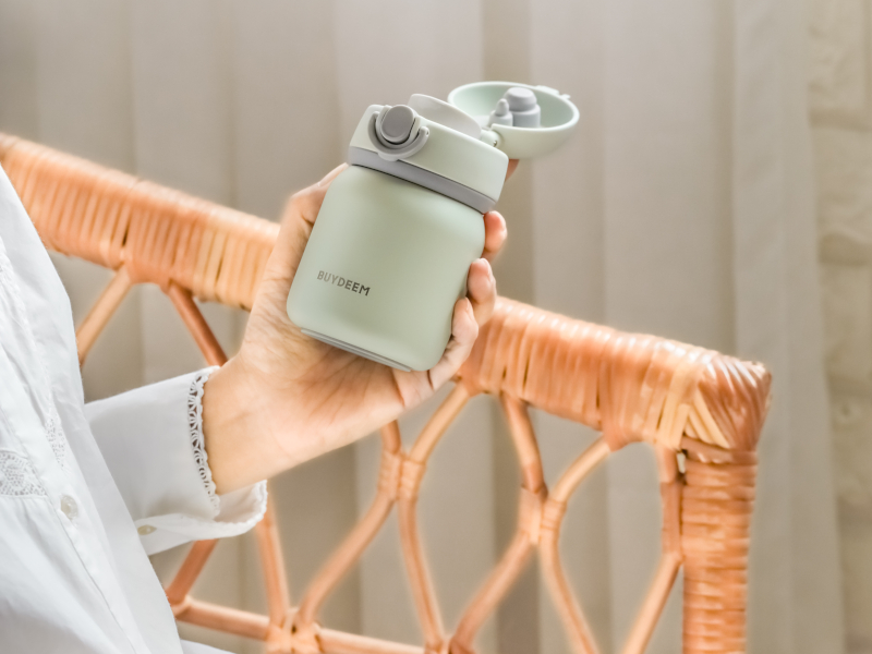 BUYDEEM TAN200, nerezová termo láhev, 200 ml, barva zelená