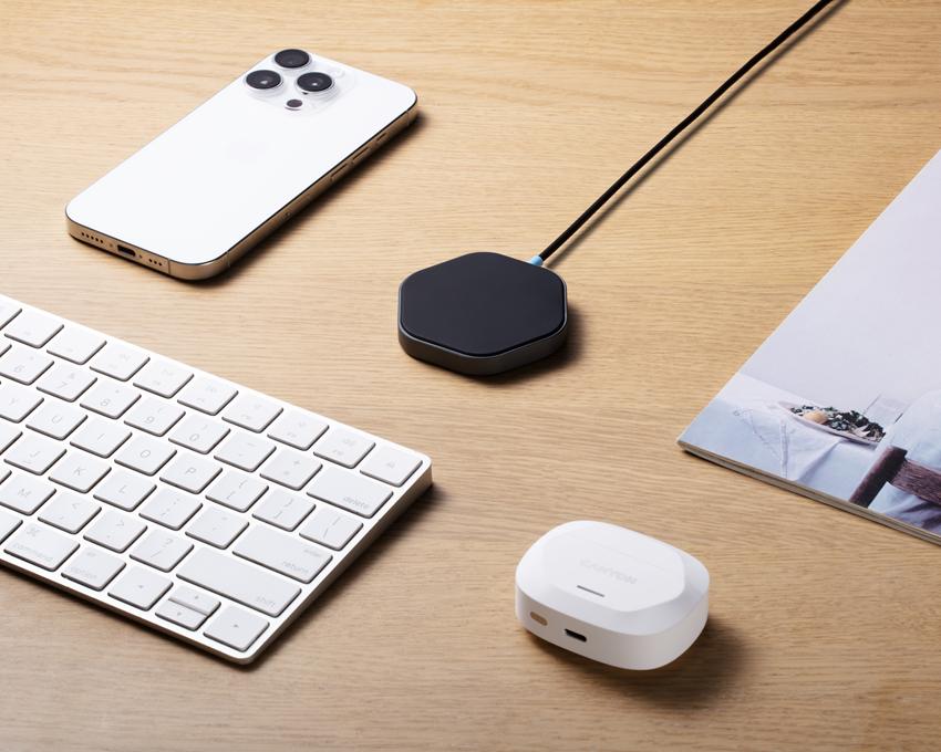 CANYON bezdrátová magnetická nabíjecka HEXAGON 110, 15W, Qi2 Dark Grey