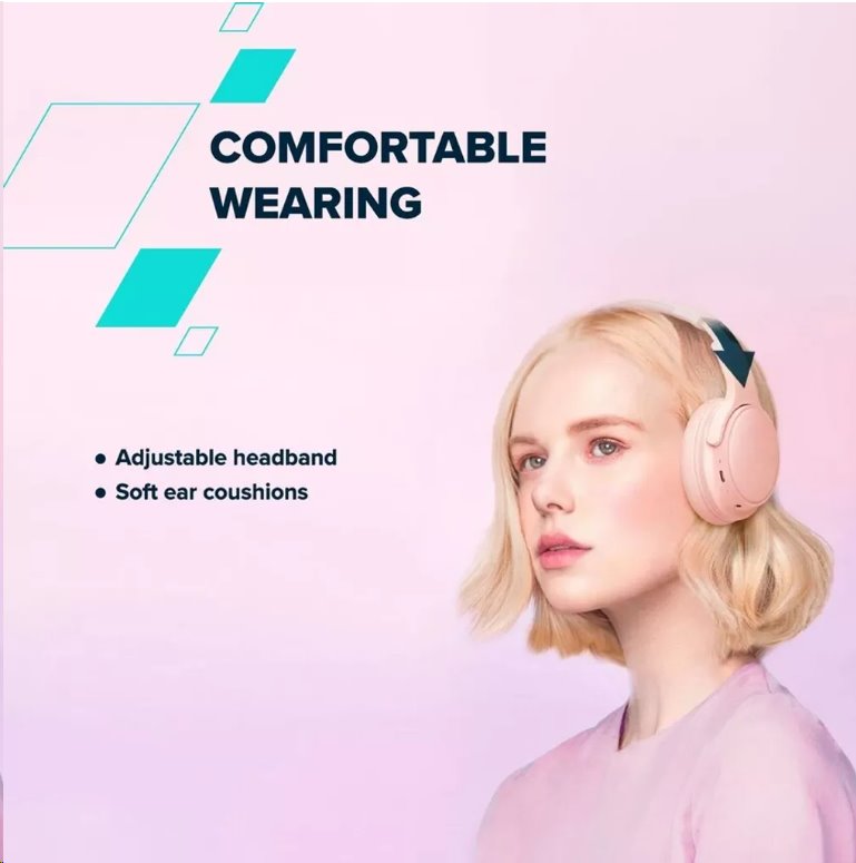 CANYON bezdrátová sluchátka OnRiff 4, BT 5.3, USB-C, baterie 500 mAh, mic., 40mm měniče, růžové