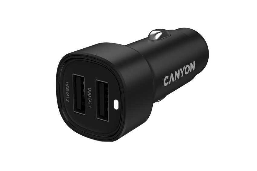 CANYON car charger OnDrive 24 24W 2xUSB-A Black