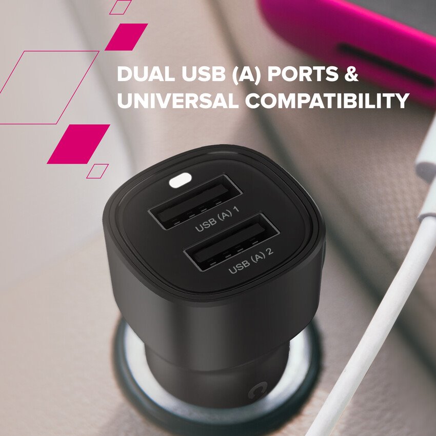 CANYON car charger OnDrive 24 24W 2xUSB-A Black