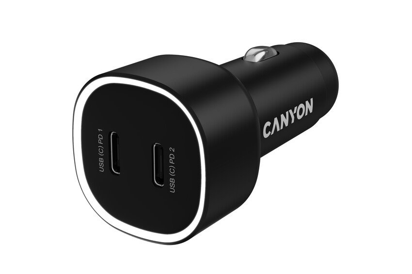 CANYON car charger OnDrive 60 PD 60W 2xUSB-C Black