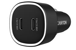 CANYON car charger OnDrive 60 PD 60W 2xUSB-C Black