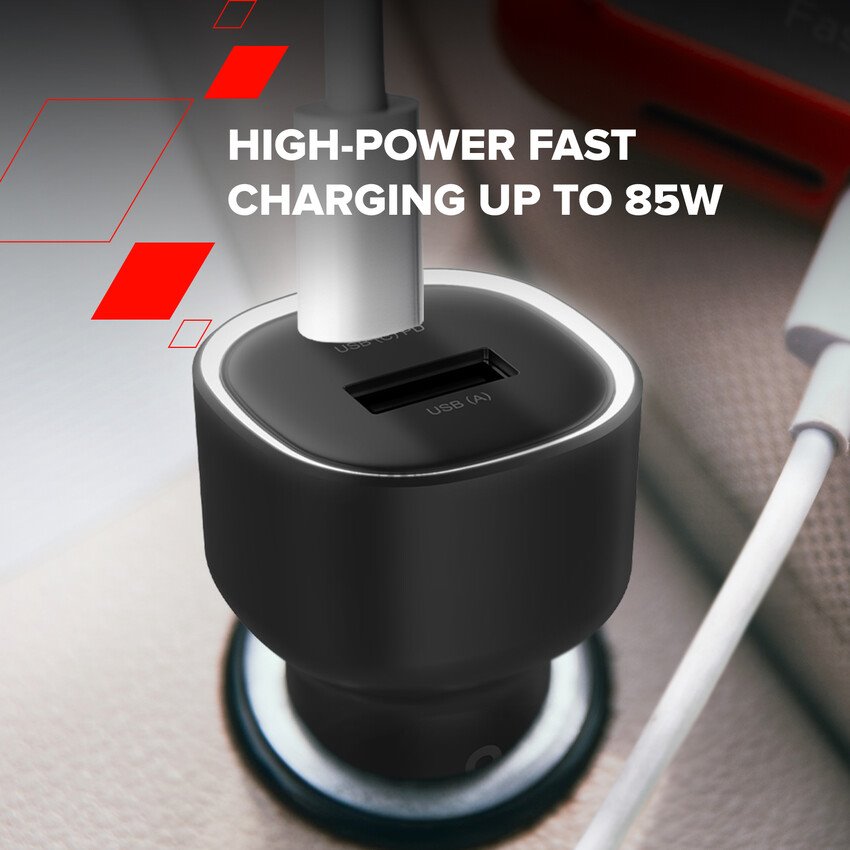 CANYON car charger OnDrive 85 PD 83W USB-A+USB-C Black