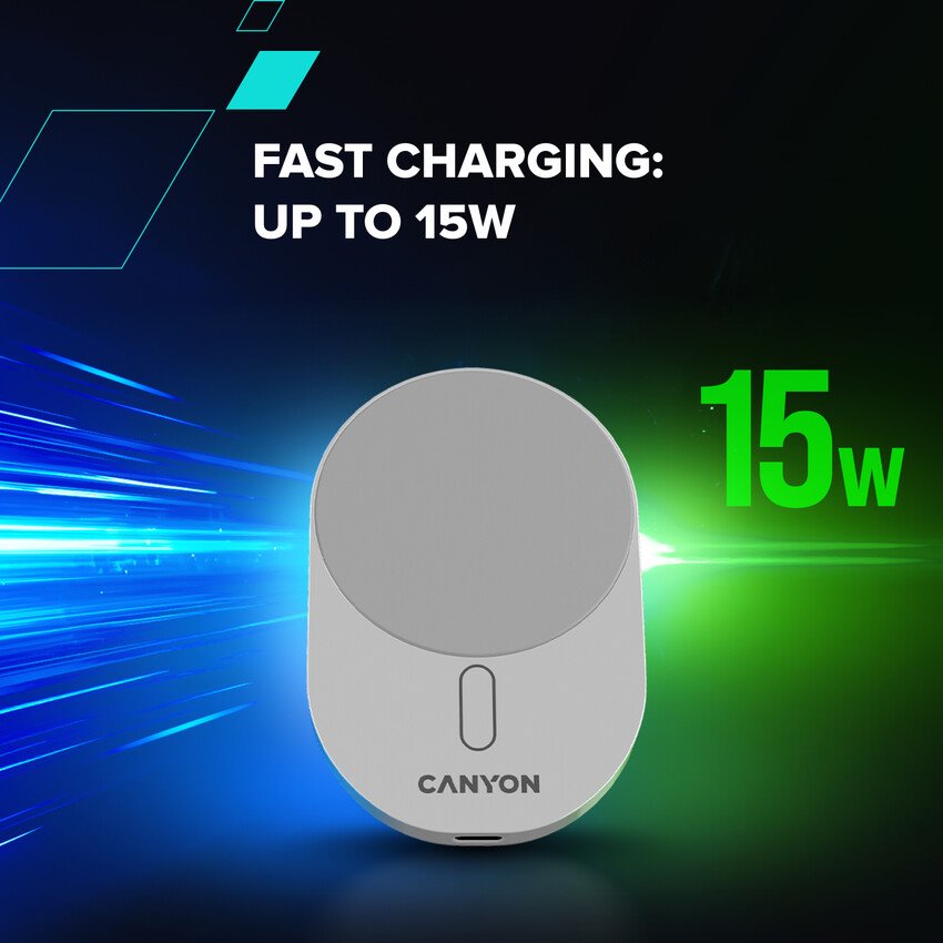 CANYON car charger OnGrip 105 15W Qi2 Wireless White