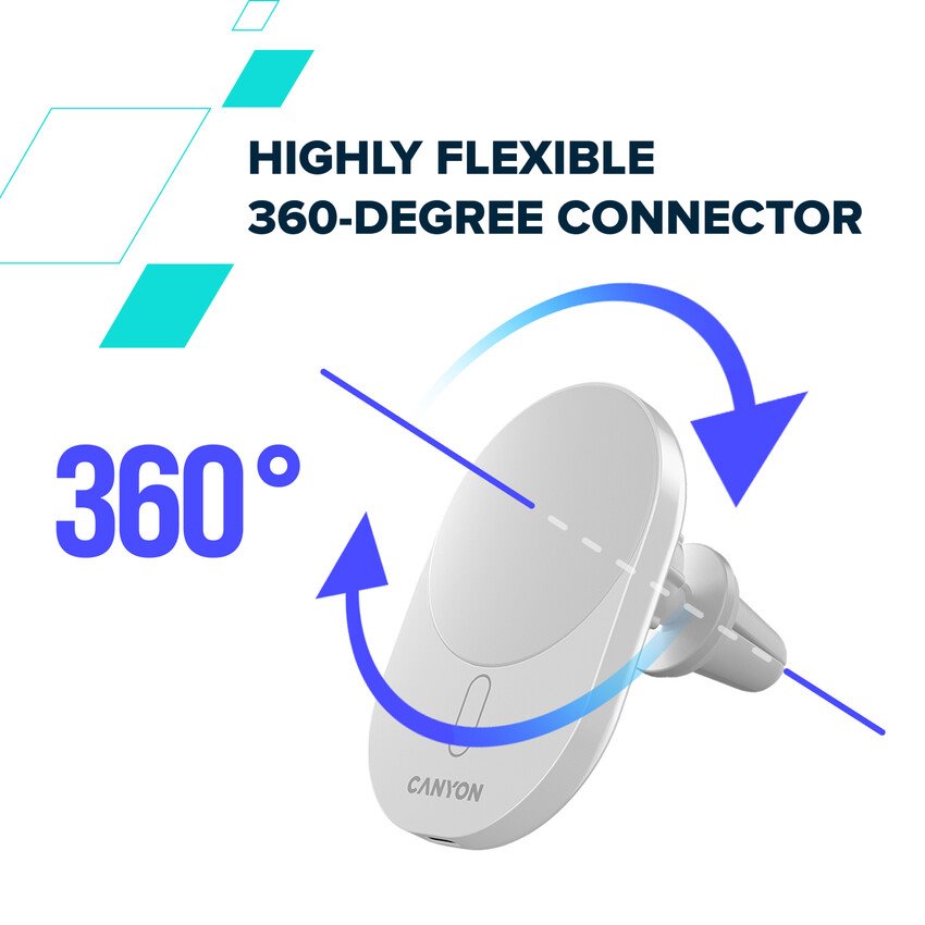 CANYON car charger OnGrip 105 15W Qi2 Wireless White