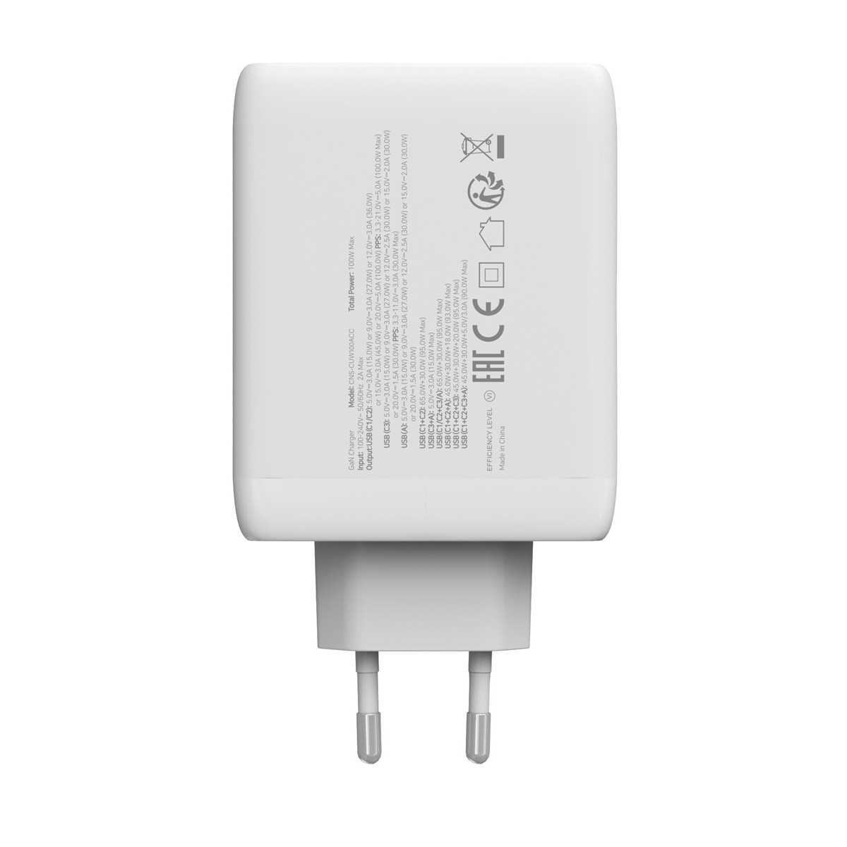 CANYON charger CU100ACC GaN 100W 3xPD 1xQC EU White